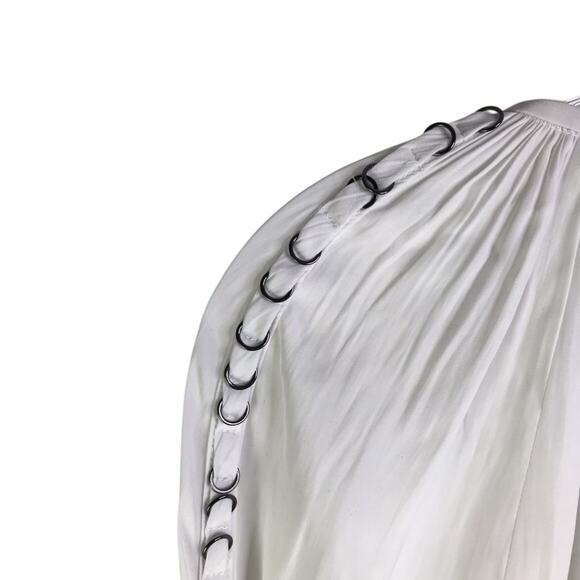 Ramy Brook Sheila Hoop-Hardware Top Wmns XS Ruffle Long Sleeve Peasant - Picture 4 of 10